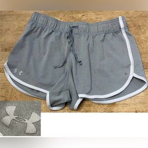 Under Armour Women’s Size M Gray/White Heat Gear Poly Tech‎ Shorts